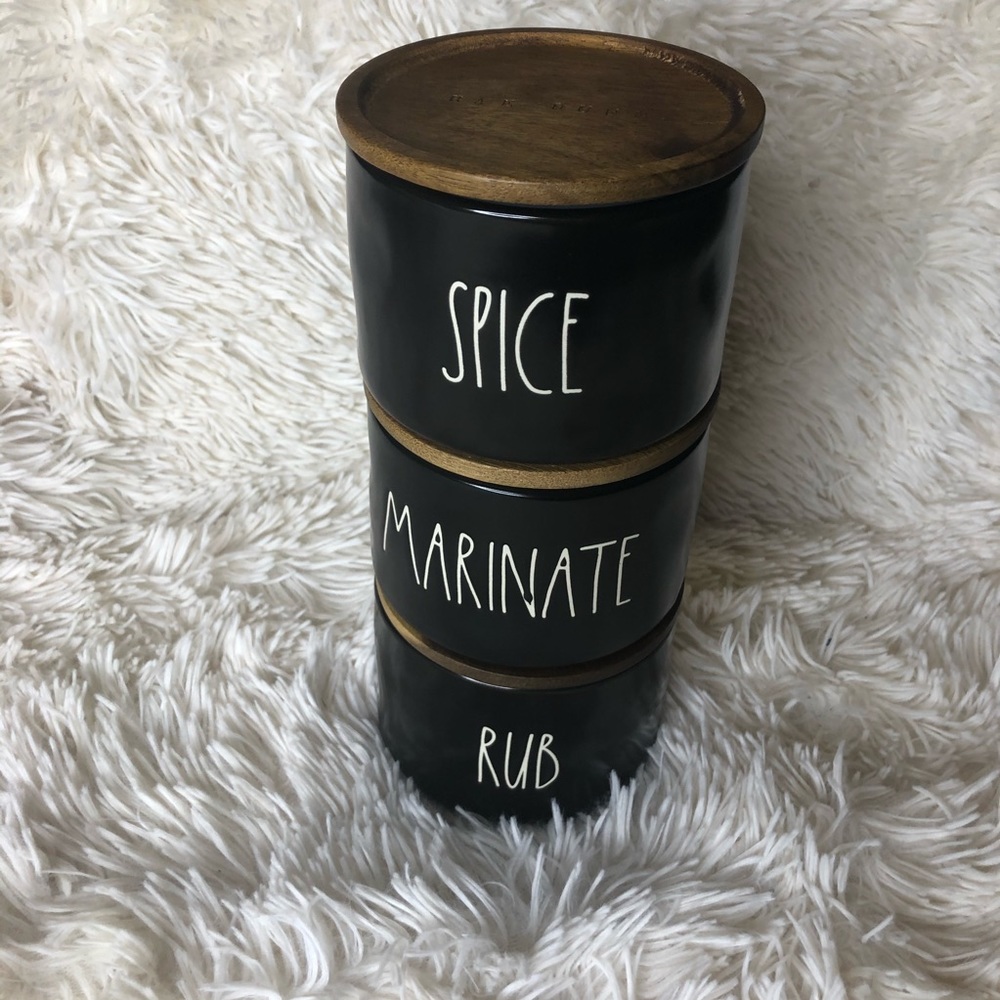 Rae Dunn spice marinate rub jar cellar tower